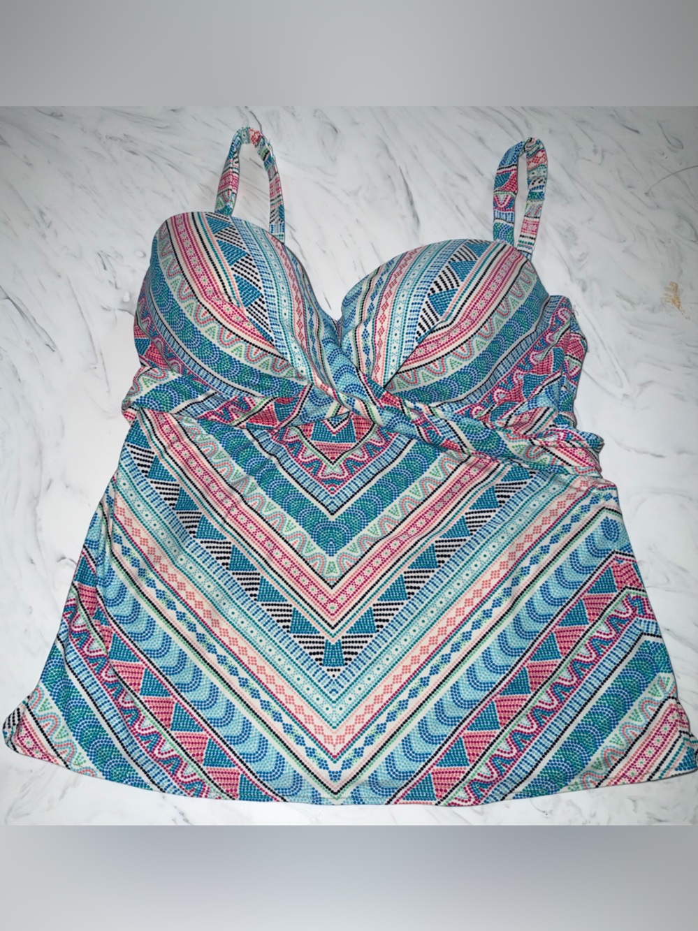 Coco reef dot stripe chevron print underwire tankini top 36 38 dd bra top swim